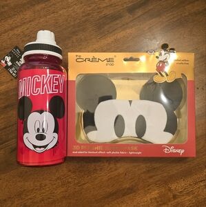 Disney Mickey Mouse Red Water Bottle and Eye Mask Set